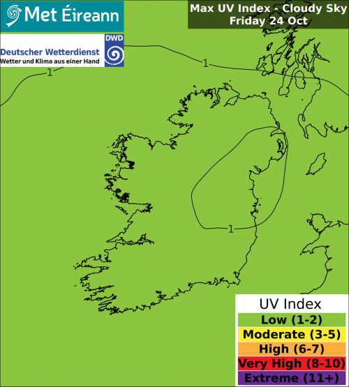 Max UV Index - Cloudy Sky - Friday, 24 Oct 2025 Max UV Index - Cloudy Sky - Friday, 24 Oct 2025
